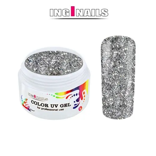 Gel UV colorat Inginails 5g – Silver Glitter