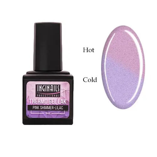 Lac permanent colorat termic Inginails Professional - Pink Shimmer-Lilac