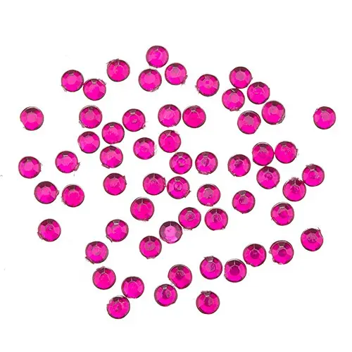 Decorațiuni nail art 1,5mm - strasuri rotunde într-un săculeț, roz-ciclam, 20buc