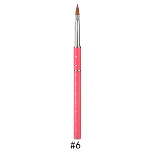 Pensulă profesională acril, mărimea 6 - mâner roz, plexiglas