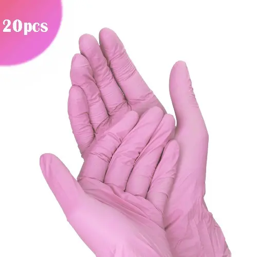 Mănuși de unică folosință roz S/20buc
