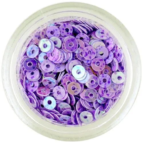 Decoraţiuni pentru unghii - paiete rotunde în formă de disc, lila
