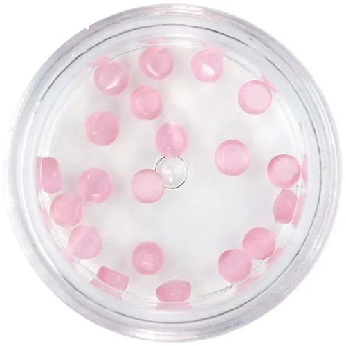 Decorații pentru unghii 3mm - strasuri rotunde, roz deschis