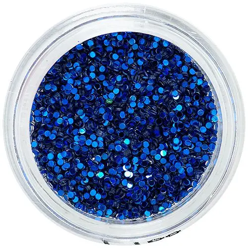 Confetti nail art - cercuri bleumarin cu sclipici