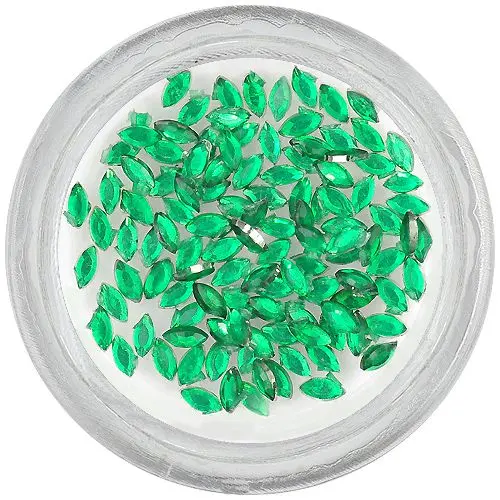 Decorațiuni unghii verde smarald - strasuri ovale