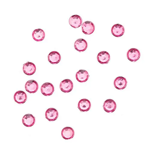 Decorații roz pentru unghii, 1mm - strasuri rotunde în săculeț, 20buc